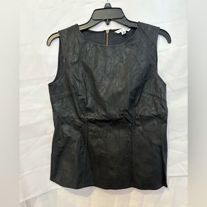 CAbi 506 Fleather Shell Sleeveless Tank Top‎ Black Women's Size 4